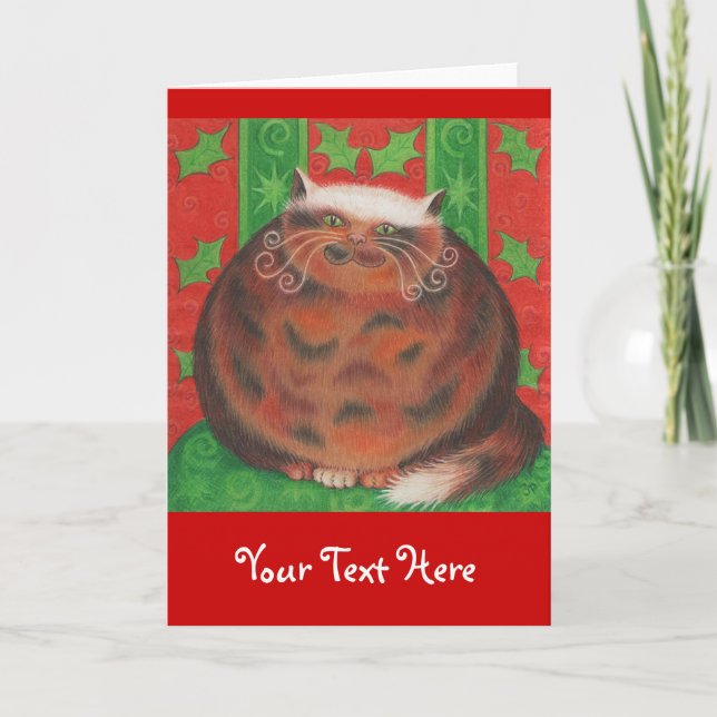 Christmas Pud 'Your Text' greetings card (Front)