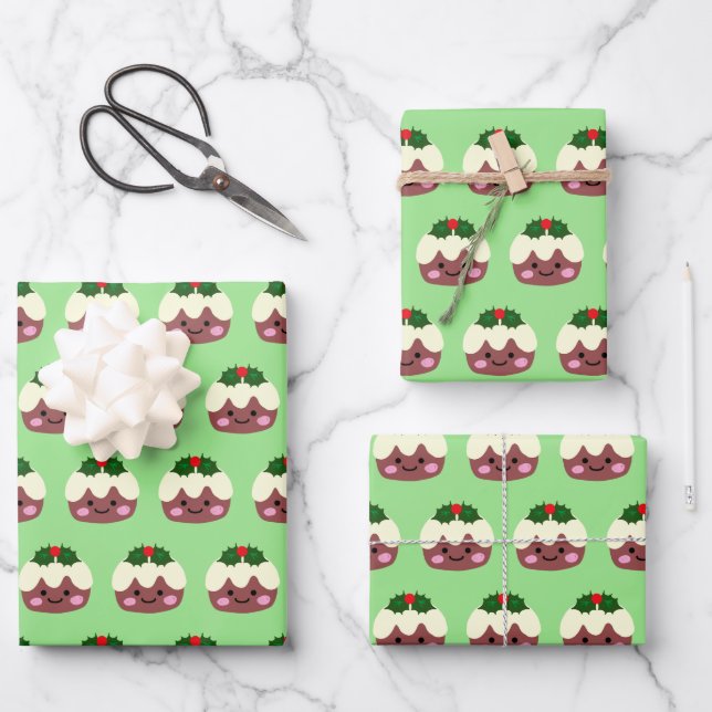 Christmas Pudding 1 Wrapping Paper Sheet (Front)