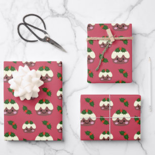 Christmas Pudding 2 Wrapping Paper Sheet