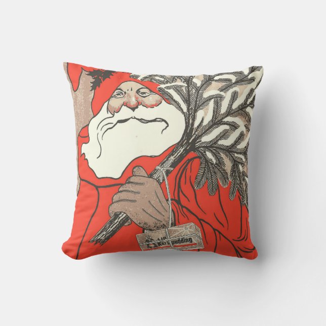 Christmas Pudding And Germanic Santa Vector Cushion (Front)