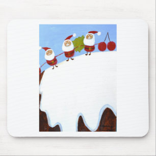 christmas pudding and santas.JPG Mouse Mat