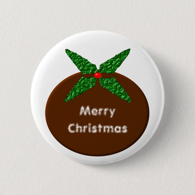 Christmas Pudding Button (Front)