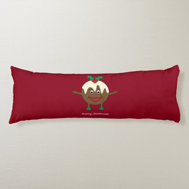 Christmas pudding cartoon character body cushion (Front)