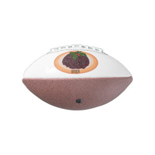Christmas pudding cartoon illustration american football