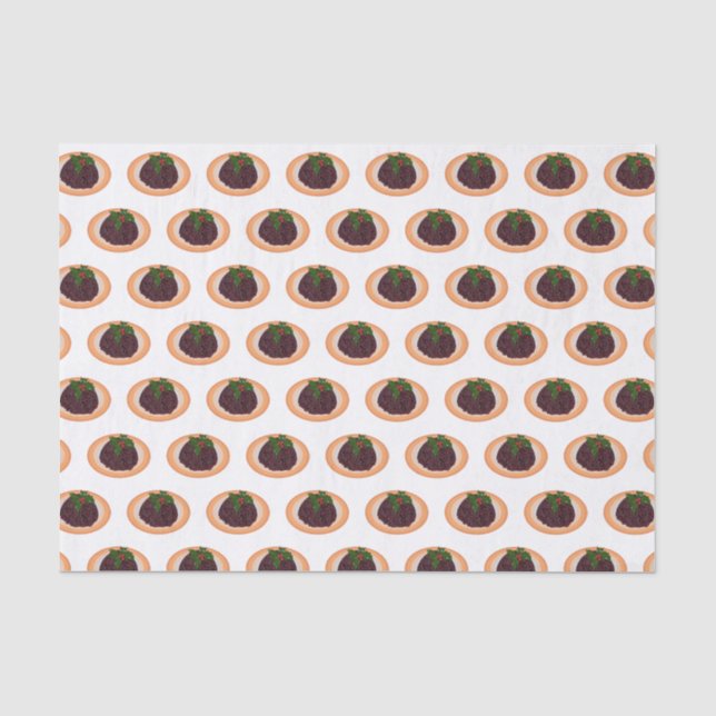 Christmas pudding cartoon illustration  tissue paper (Front)