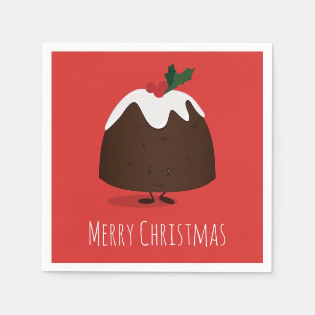 Christmas Pudding Christmas Napkin (Front)