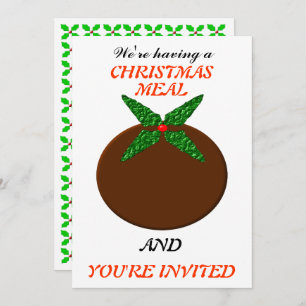 Christmas Pudding Custom Dinner Invites