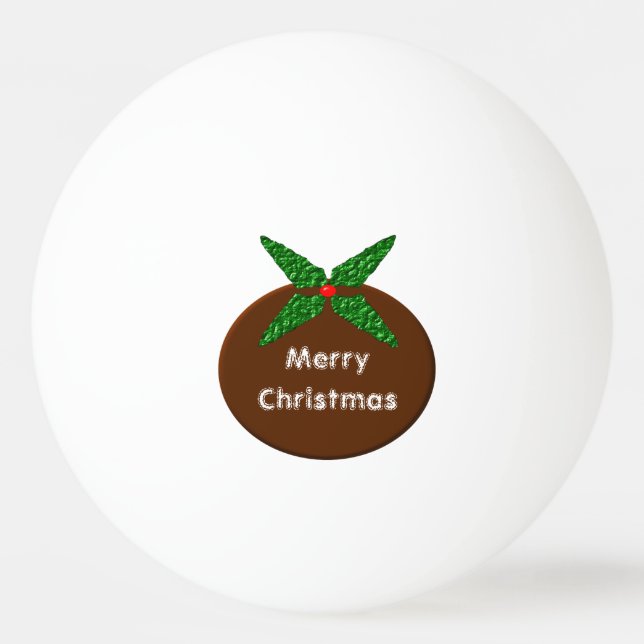 Christmas Pudding Custom Ping Pong Ball (Front)