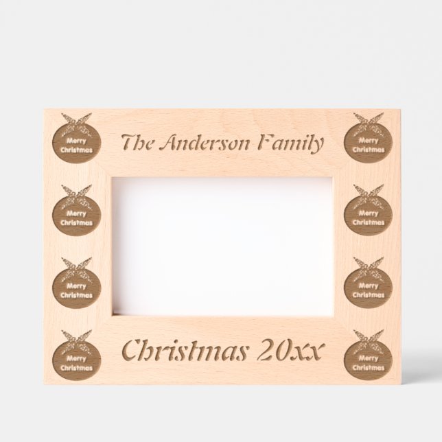 Christmas Pudding Customisable Etched Frames (Front)