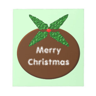Christmas Pudding Customisable Notepad