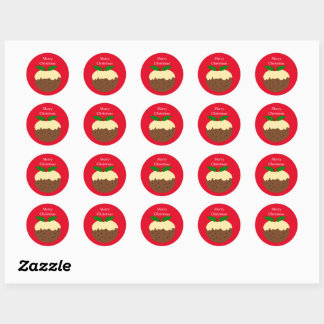 Christmas Pudding Design Christmas Classic Round Sticker