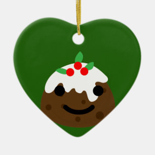 christmas pudding emoji ceramic tree decoration