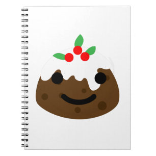 christmas pudding emoji notebook
