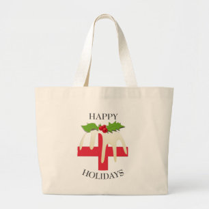 Christmas Pudding ENGLAND FLAG Large Tote Bag