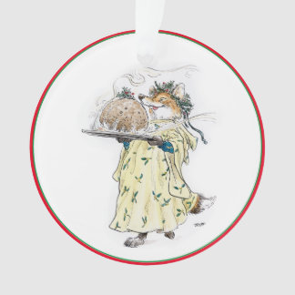 Christmas Pudding Fox Ornament