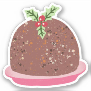Christmas Pudding Holiday Food Illustration