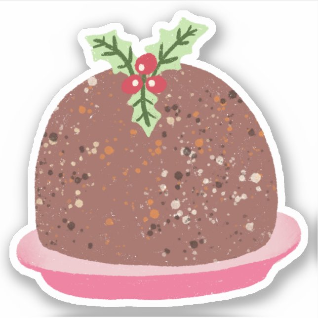 Christmas Pudding Holiday Food Illustration (Front)