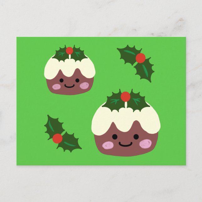 Christmas Pudding Holiday Postcard (Front)