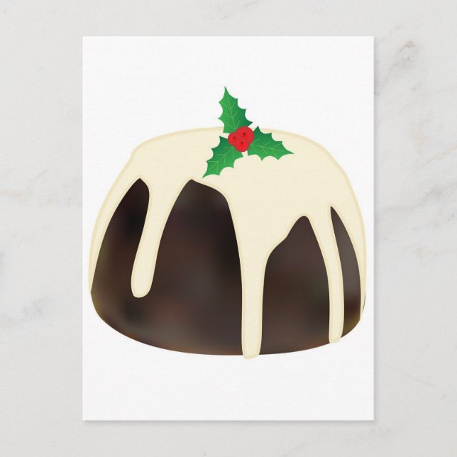 Christmas Pudding Holiday Postcard (Front)