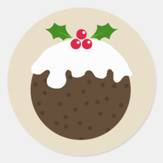 Christmas pudding illustration sticker