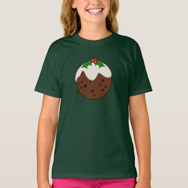 Christmas Pudding Illustrative Art T-Shirt (Front)