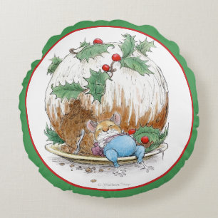 Christmas Pudding  Mouse round pillow