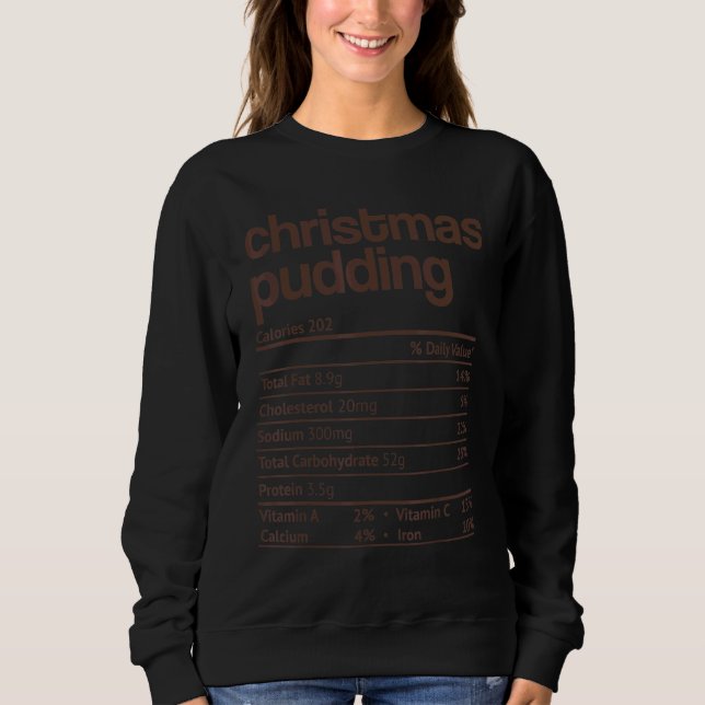 Christmas Pudding Nutrition Fact Thanksgiving Chri Sweatshirt (Front)