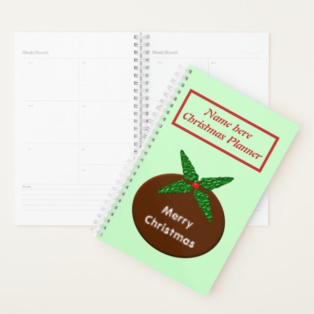 Christmas Pudding Personalised Planner (Display)
