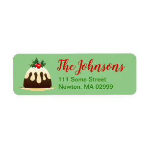 Christmas Pudding Return Address Label