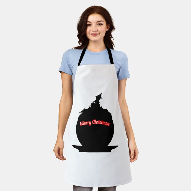 Christmas Pudding SIlhouette Apron (Worn)