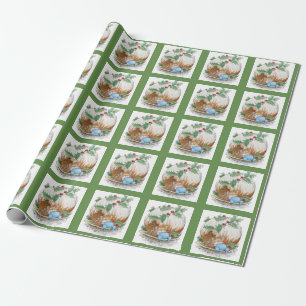 Christmas Pudding Snoozing Mouse Wrapping Paper