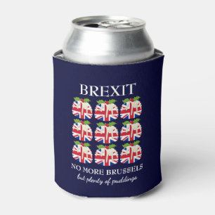 Christmas Pudding   Union Jack Blue   BREXIT Can Cooler