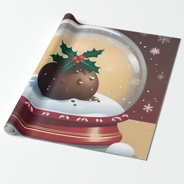 Christmas pudding wrapping paper (Unrolled)