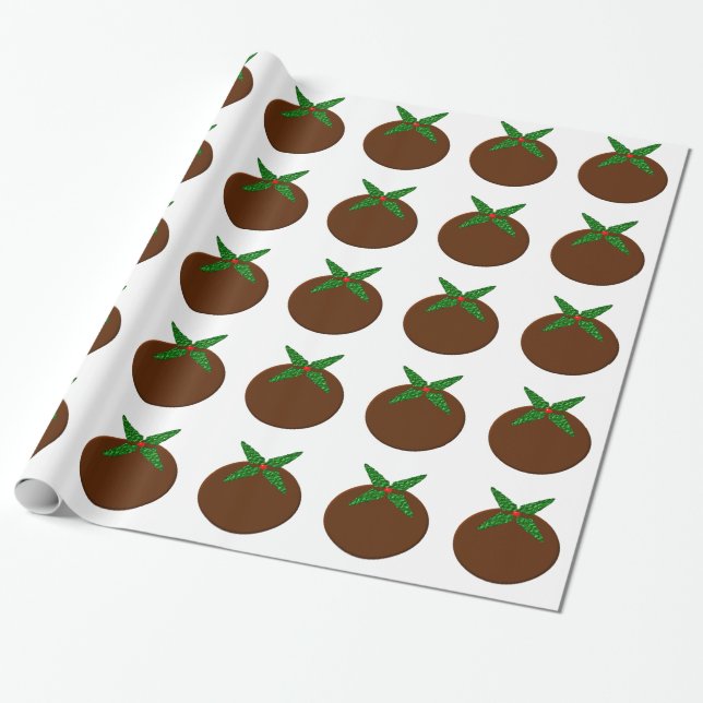 Christmas Pudding Wrapping Paper (Unrolled)