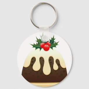 christmas puddings key ring