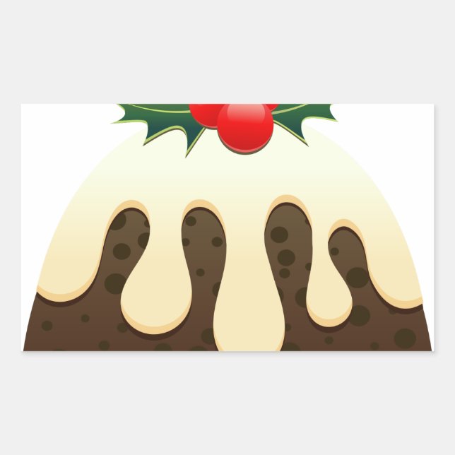 christmas puddings rectangular sticker (Front)