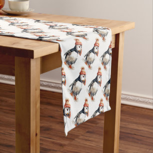 Christmas Puffin, customisable Short Table Runner