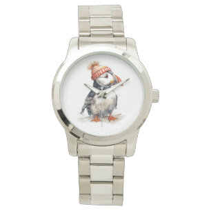 Christmas Puffin, customisable Watch