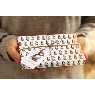 Christmas Puffin Wrapping Paper