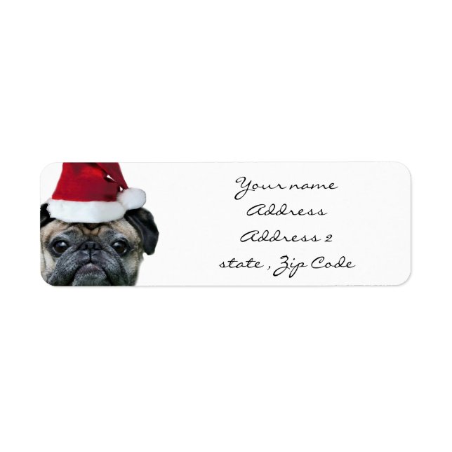 Christmas pug address labels (Front)