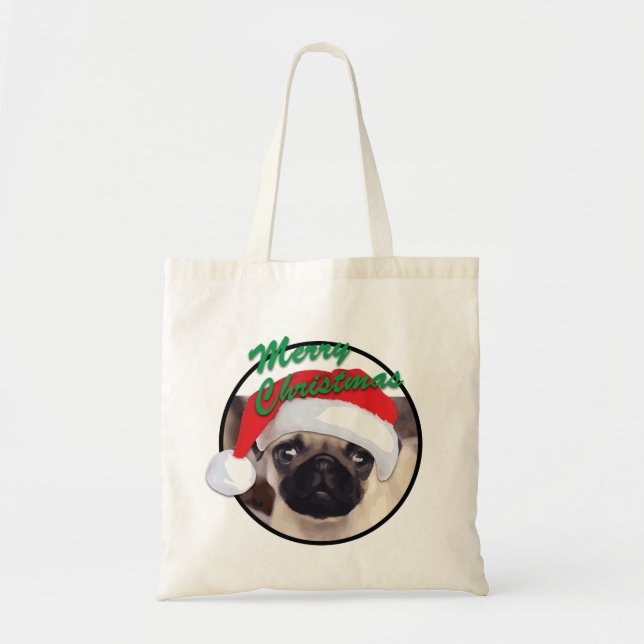 Christmas Pug - Budget Tote Bag (Front)