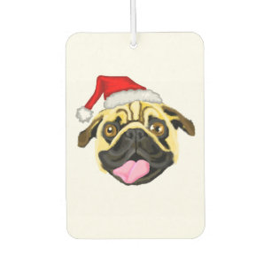Christmas Pug Car Air Freshener