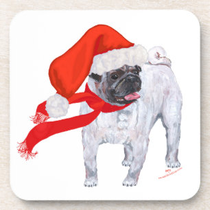 Christmas Pug Coaster
