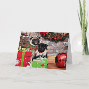 Christmas - Pug - Daisy Mae and Lily Lou Holiday Card