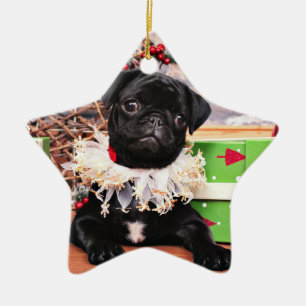 Christmas - Pug - Daisy Mae Ceramic Tree Decoration