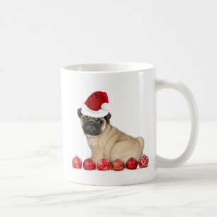 Christmas pug dog coffee mug