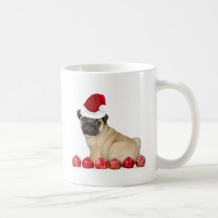 Christmas pug dog coffee mug