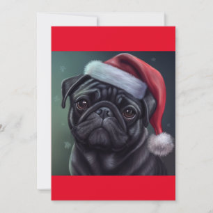 Christmas Pug Dog , Dog lover gift  T-Shirt Holiday Card