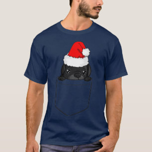 Christmas Pug Dog In Your Pocket  T-Shirt