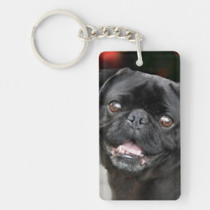 Christmas pug dog key ring